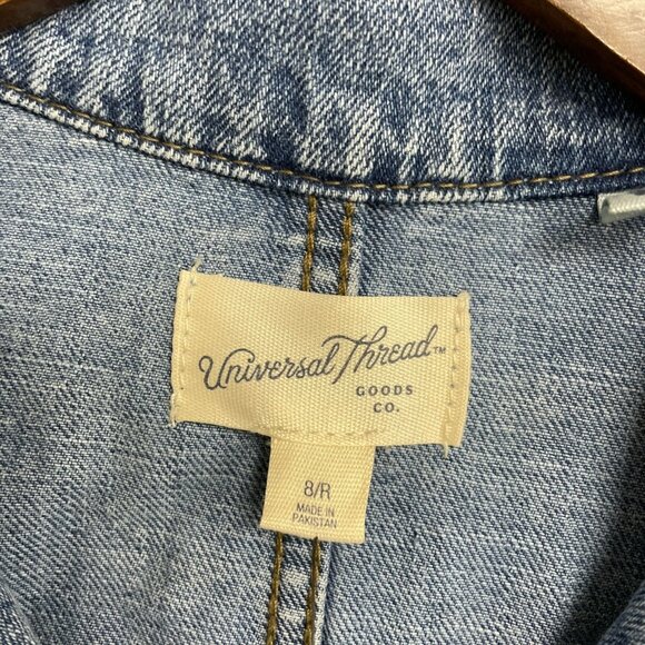 NEW Women's 8/R Long Sleeve Utility Baggy Denim Jumpsuit Universal Thread h1682 - Picture 6 of 9